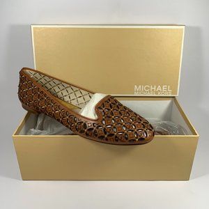 Michael by Michael Kors Brown & Gold Leather Flats